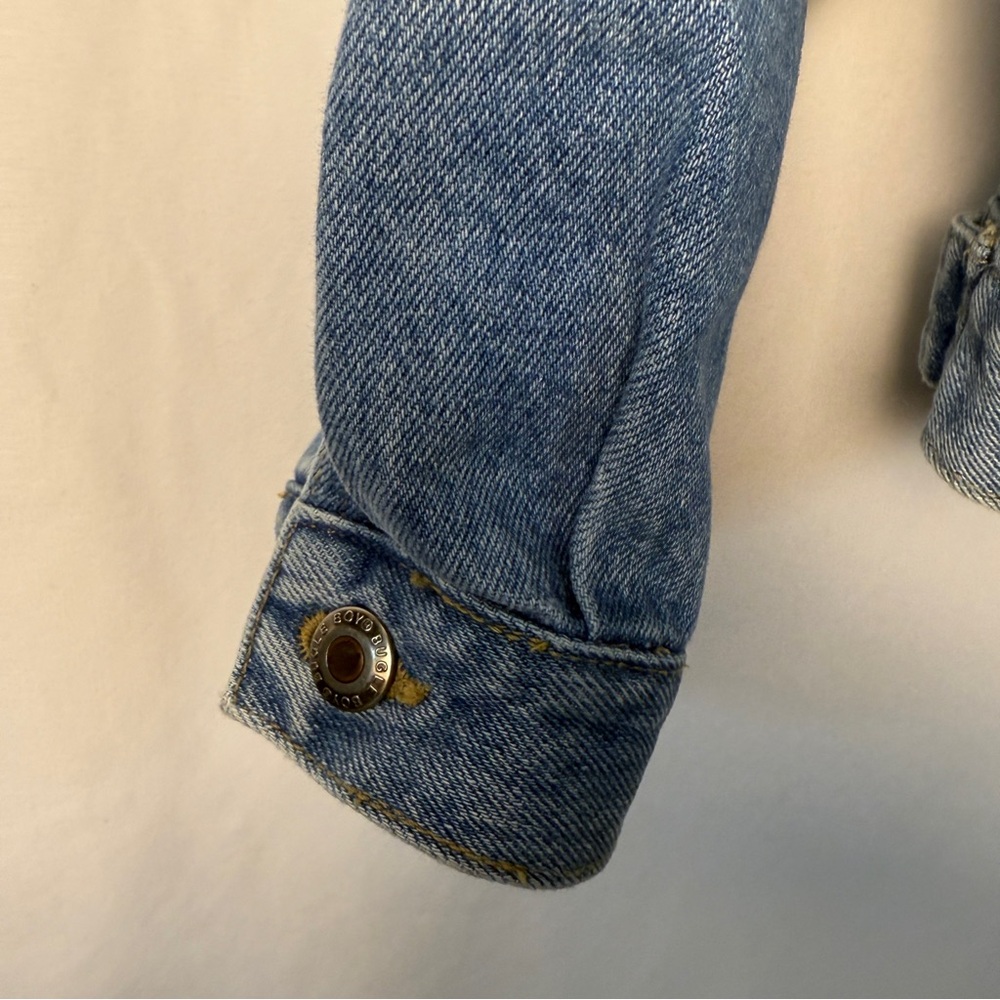 Vintage Bugle Boy Light Blue Denim Trucker Jacket Y2K 90’s Biker 100% Cotton - Picture 7 of 13